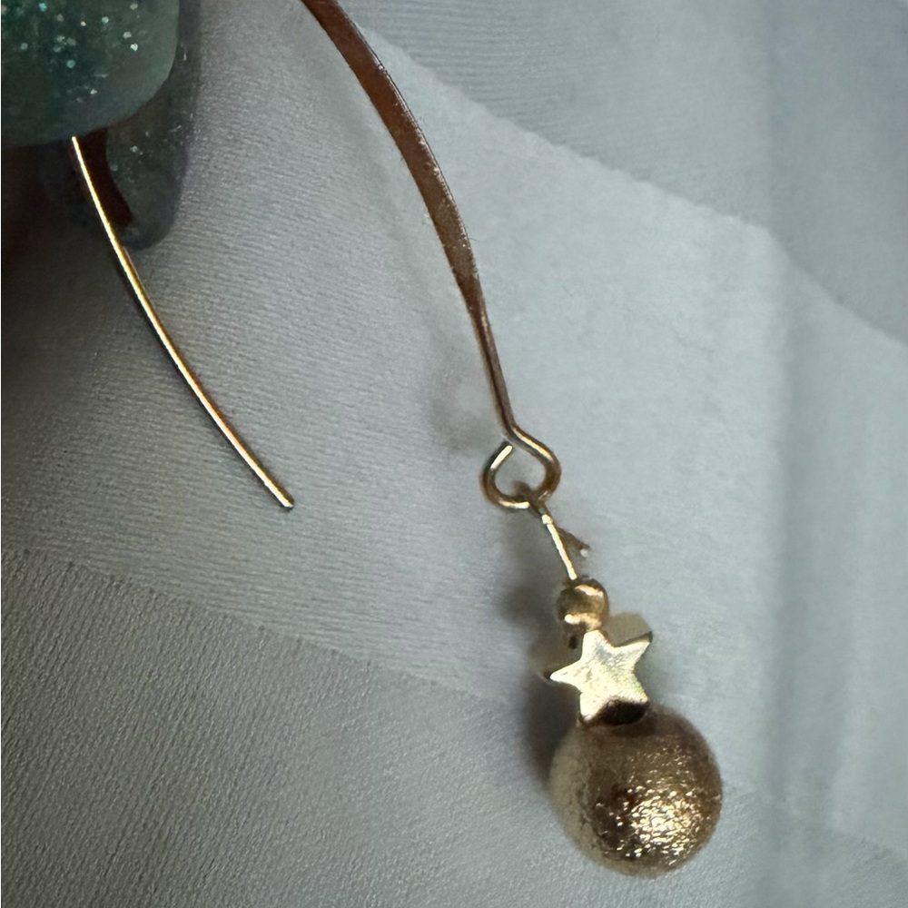 💋Chic Gold filled ball an star Drop Earrings💋💋💋💋💋🥀🥀🥀🥀simple elegance 🥀🥀🥀